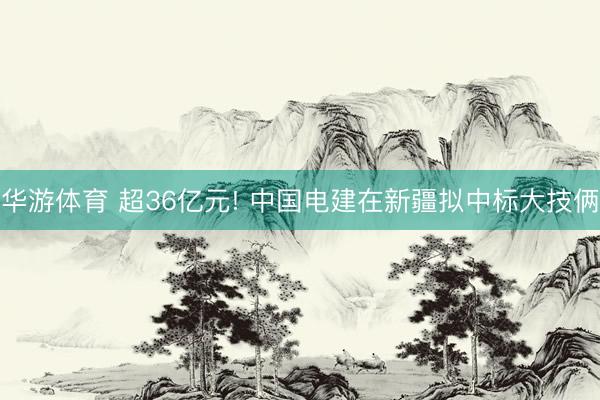 华游体育 超36亿元! 中国电建在新疆拟中标大技俩