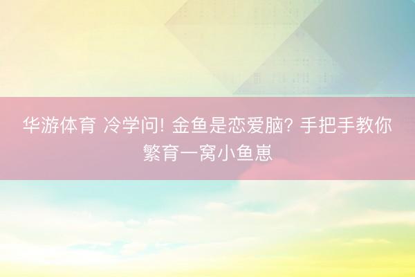 华游体育 冷学问! 金鱼是恋爱脑? 手把手教你繁育一窝小鱼崽
