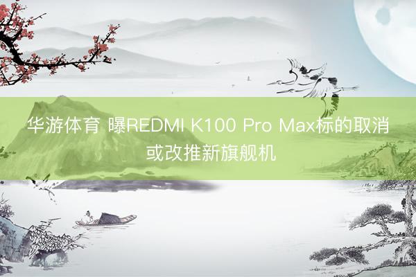 华游体育 曝REDMI K100 Pro Max标的取消 或改推新旗舰机