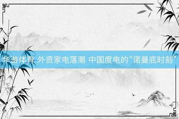 华游体育 外资家电落潮 中国度电的“诺曼底时刻”