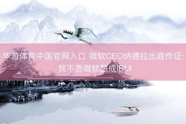 华游体育中国官网入口 微软CEO纳德拉出庭作证: 我不思微软酿成IBM