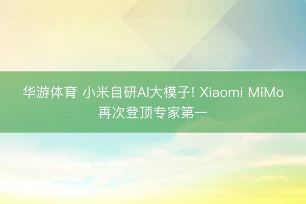 华游体育 小米自研AI大模子! Xiaomi MiMo再次登顶专家第一