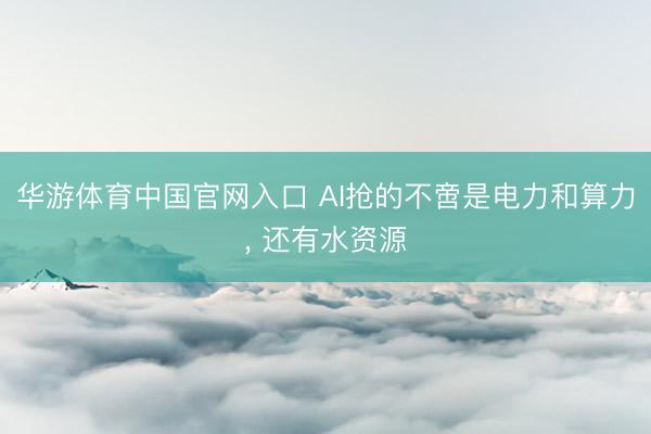 华游体育中国官网入口 AI抢的不啻是电力和算力， 还有水资源