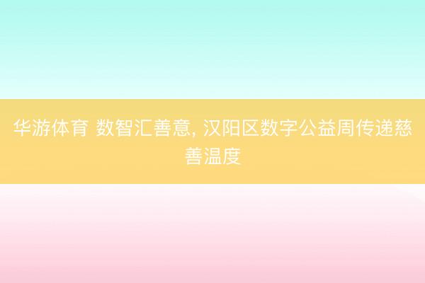 华游体育 数智汇善意， 汉阳区数字公益周传递慈善温度