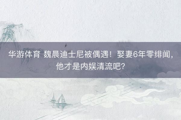 华游体育 魏晨迪士尼被偶遇!娶妻6年零绯闻,他才是内娱清流吧?