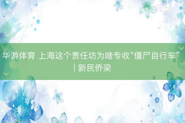 华游体育 上海这个责任坊为啥专收“僵尸自行车” | 新民侨梁